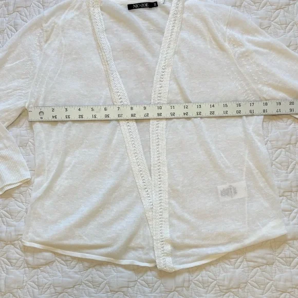 NIC+ZOE Linen White Textured Knit Top - Picture 3 of 5